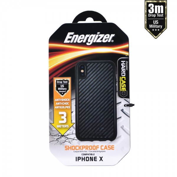 Ốp lưng chống sốc 3m cho iPhone X - carbon Energizer - ENCOUL3MIP8CB