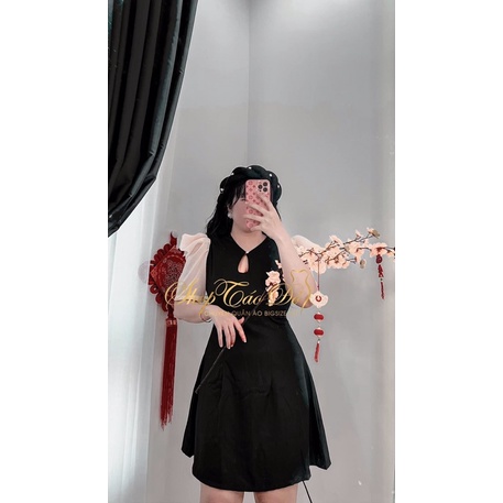 Đầm Tết kèm mấn màu đỏ, đen