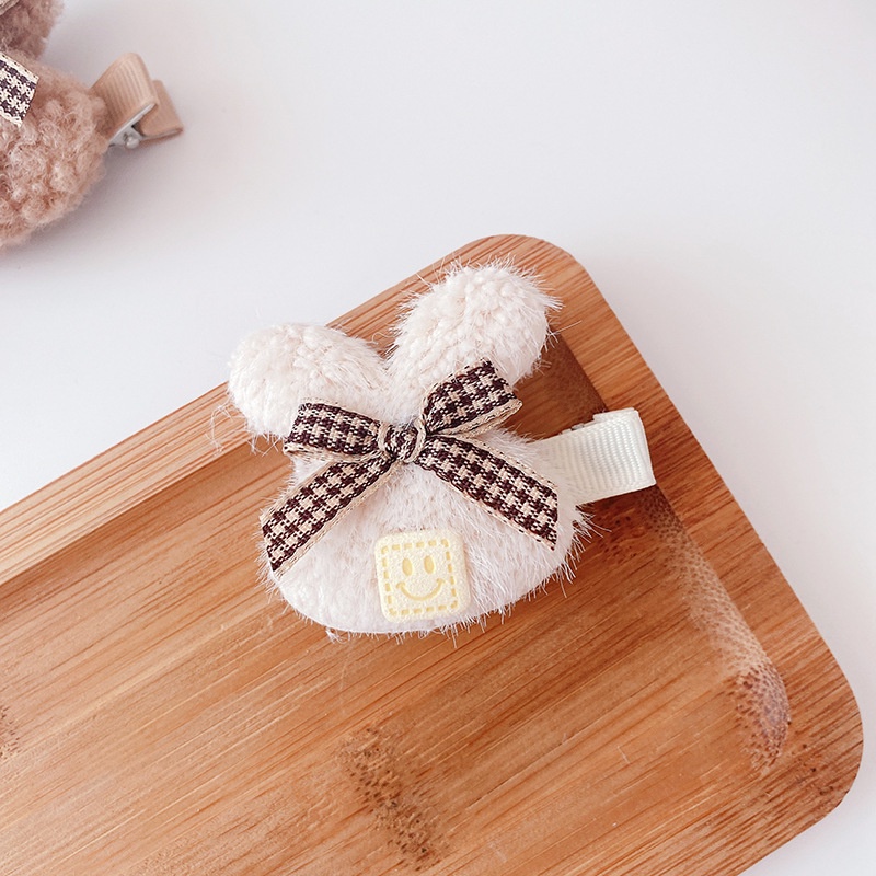 Kẹp Tóc Hình Thỏ Xinh Xắn, Lông Cừu Vintage Dành Cho Bé Gái MS10