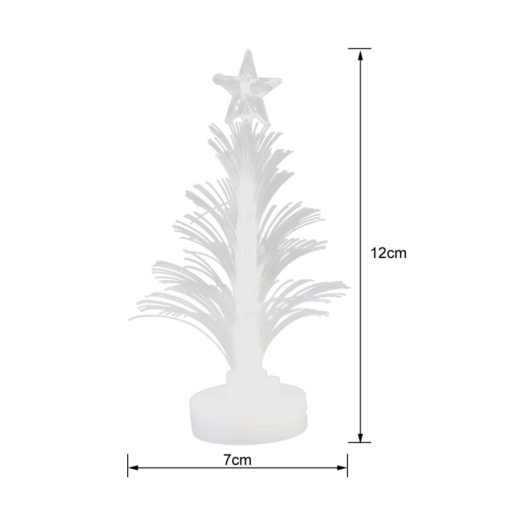 LED Colorful Fiber Optic Christmas Tree Colored Fiber Optic Slow Flash LED Mini Christmas Tree with Top Star Battery Powered