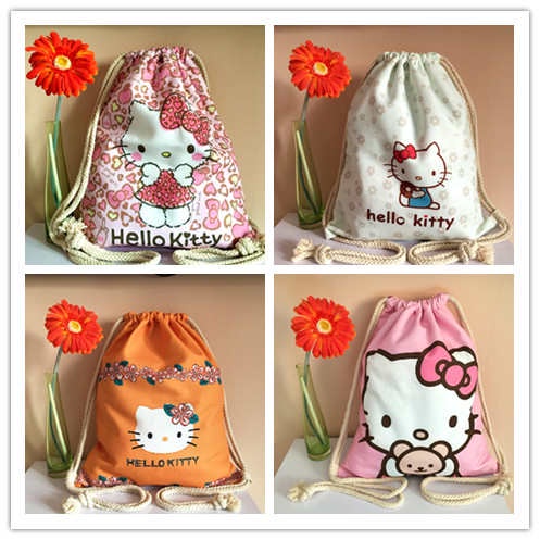 (Hàng Có Sẵn) Balo Thể Thao Có Túi Rút Hình hello Kitty Thời Trang Xuân Hè Chính Hãng Cho Nữ Sinh