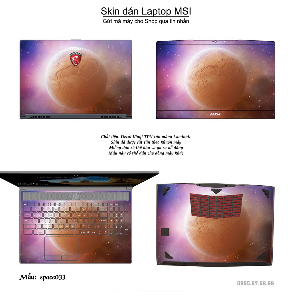 Skin dán Laptop MSI in hình không gian _nhiều mẫu 6 (inbox mã máy cho Shop)