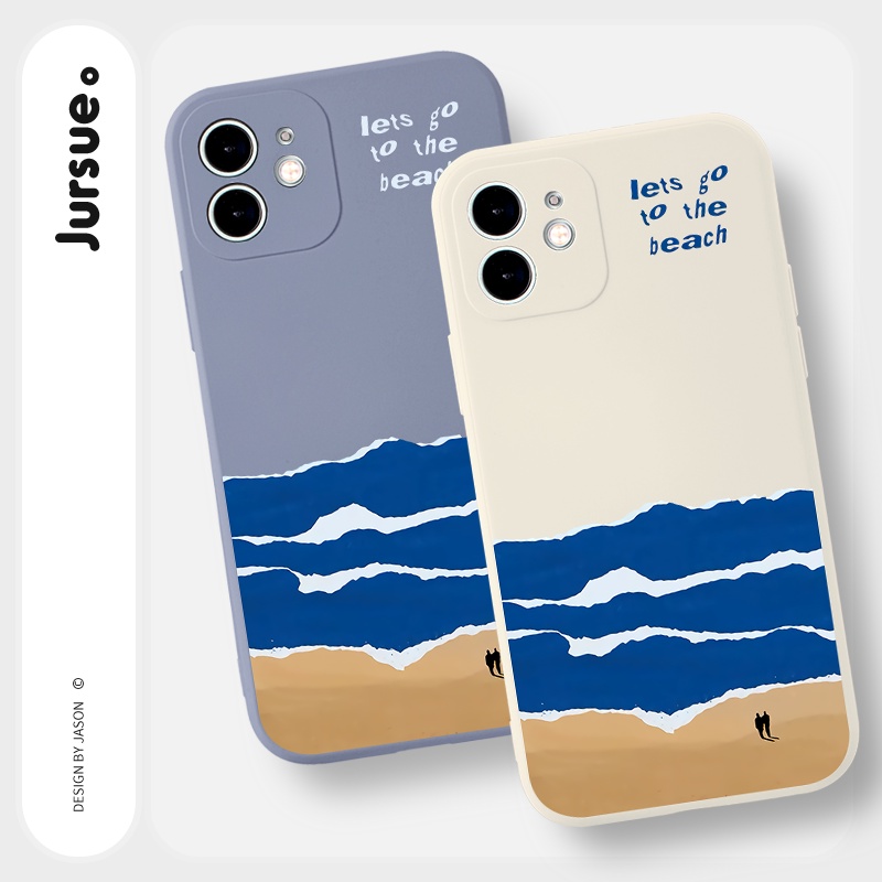 Ốp lưng JURSUE mềm viền vuông hình dễ thương đẹp Cho iPhone 14 13 12 11 Pro Max SE 2020 X XR XS 8 7 ip 6S 6 Plus Y2297