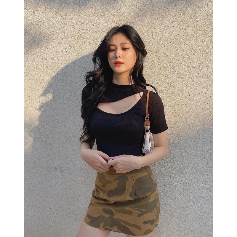 SODA CROPTOP▪Áo khoét hai mặt tay ngắn