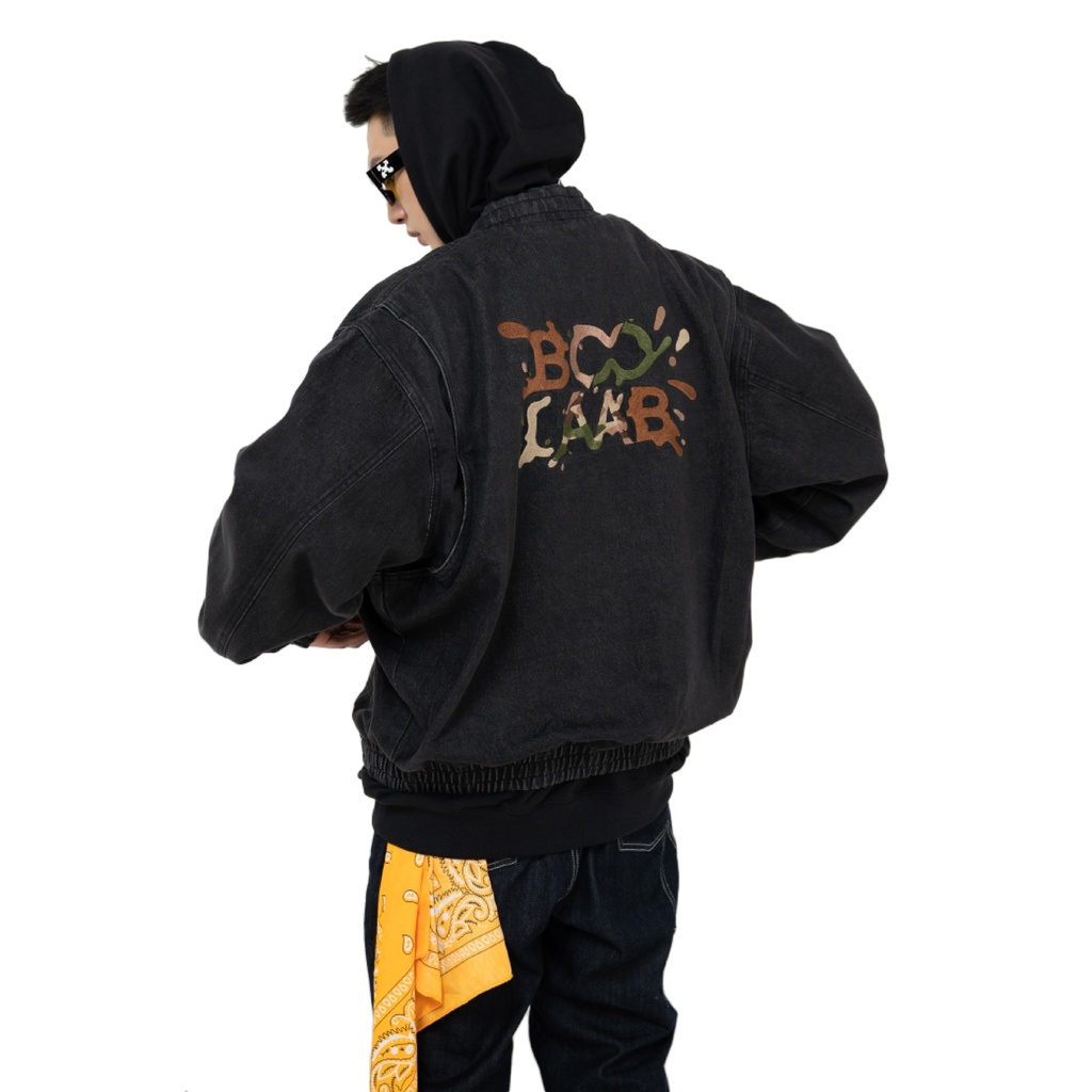 Áo Khoác BOO Bomber Unisex Thêu Logo BOOLAAB Phong Cách Gen Z Nổi Bật
