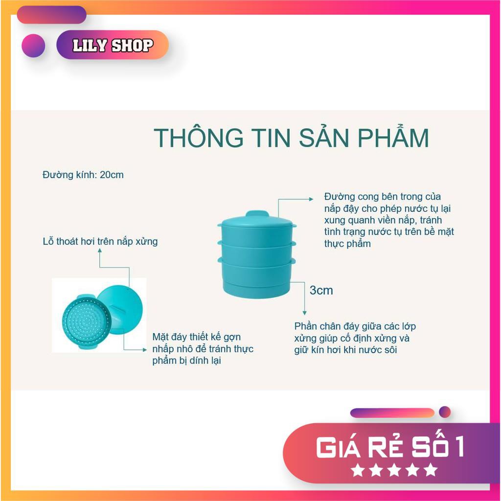 Xửng hấp 3 tầng xanh Tupperware chính hãng🧡 FREESHIP 🧡