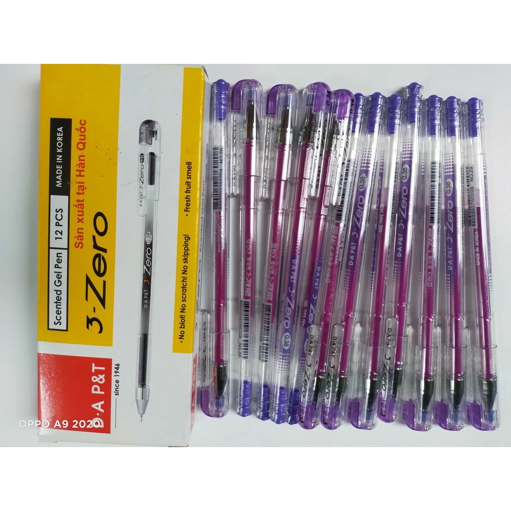 Combo 4 cây bút tím 3-Zero Hàn Quốc