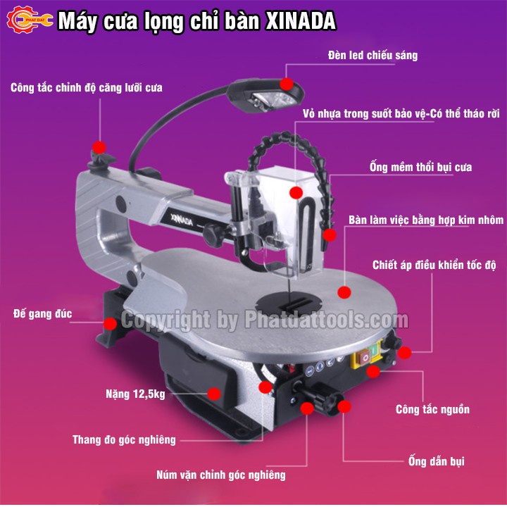 Máy cưa lọng chỉ bàn XINNADA - Bảo hành 6 tháng
