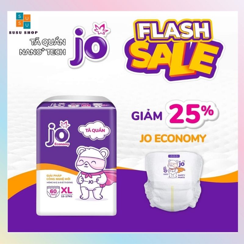 Bỉm quần Jo Economy hàng công ty chính hãng size M72/L66/XL60/XXL54