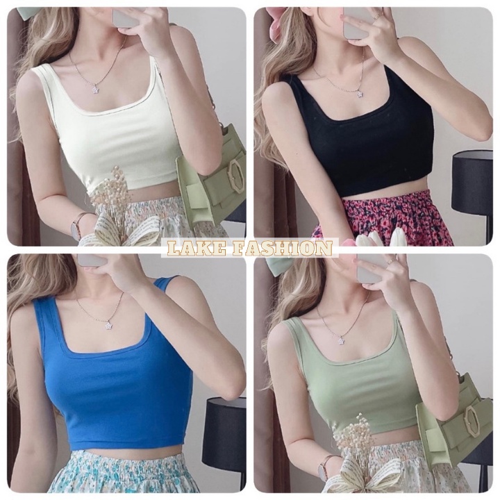 Áo croptop kiểu Lake fashion áo ba lỗ nữ vải thun ôm sát