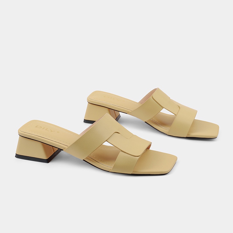 Dép guốc nữ cao gót DILY tiện lợi chữ H cao 3cm_ AA0289