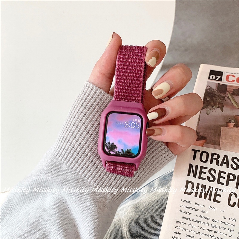 Ốp Dây Đeo Nylon Thể Thao Dành Cho Đồng Hồ Thông Minh Apple Watch 45mm 41mm 44mm 40mm IWatch Band 42mm 38mm Series 7 4 3 5 SE 6