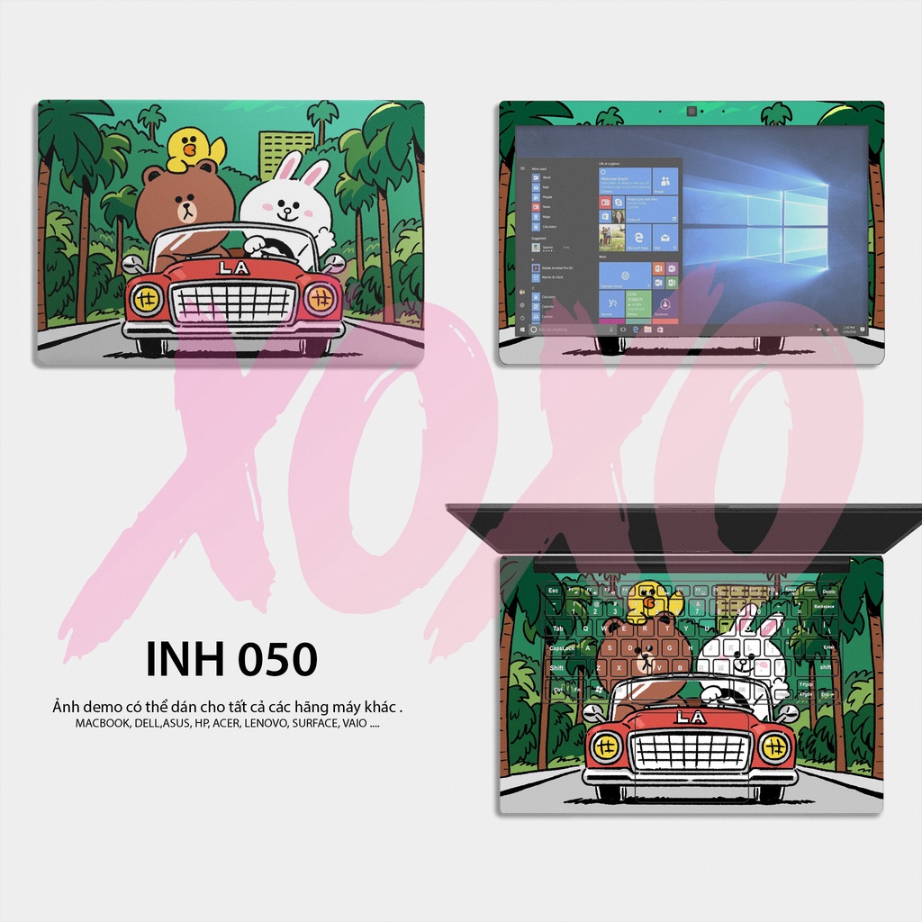 Miếng Dán Skin Laptop Mẫu Brown &amp; Cony - Decal Dán cho Dell, Hp, Asus, Lenovo, Acer, MSI, Surface,Vaio, Macbook