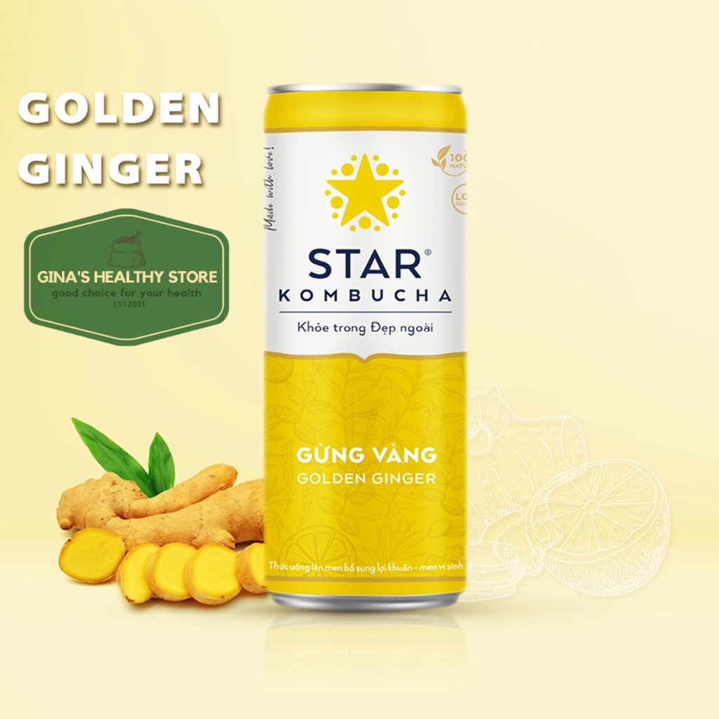 Thùng 12 Lon Trà Star Kombucha Thức Uống Lên Men Tự Nhiên Mix 11 Vị All In One - Sản Phẩm Chính Hãng - NPP Star Kombucha