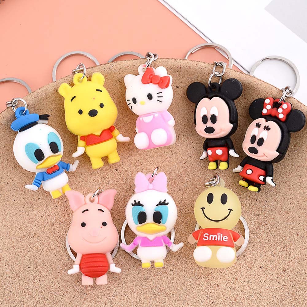 Móc Chìa Khóa Hình Chuột Mickey Minnie Donald Dễ Thương