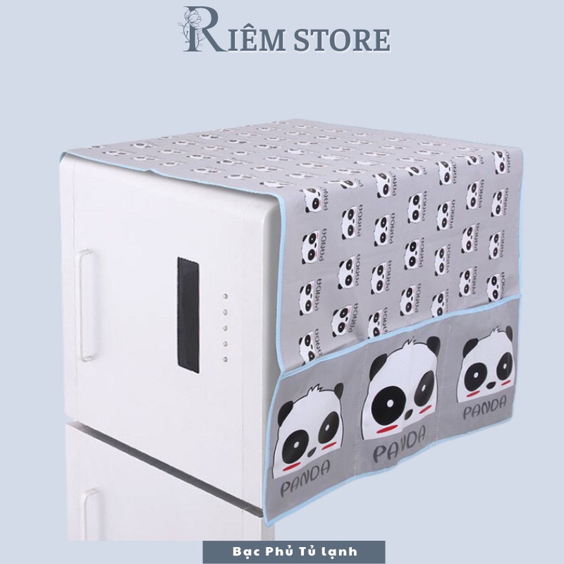 Tấm Phủ Tủ Lạnh Chống Nuớc Chống Bụi Trang Trí Nhà Có Ngăn Đựng Đồ RIEM