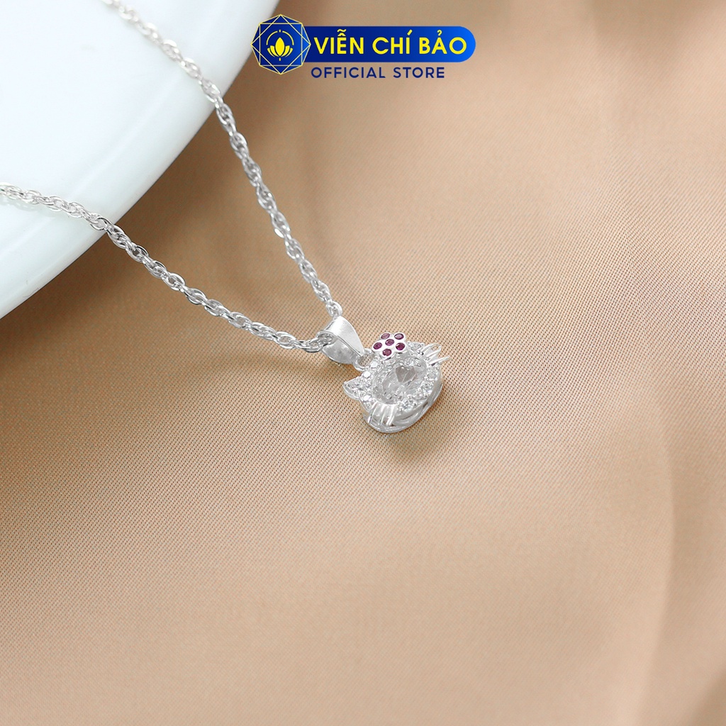 Dây chuyền bạc xoắn kitty trẻ em chất liệu bạc 925 thời trang phụ kiện trang sức Viễn Chí Bảo D400227