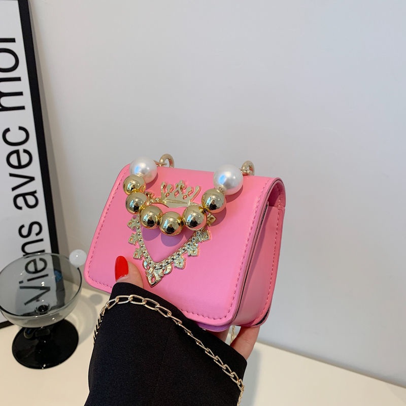 Túi Đeo Chéo Hình Vuông Nhỏ Đính Ngọc Trai Thời Trang 2022 Phong Cách Phương Tây