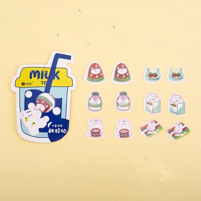 Set miếng dán sticker decal sổ vở hình nước trái cây chất liệu vải Tom House ST32