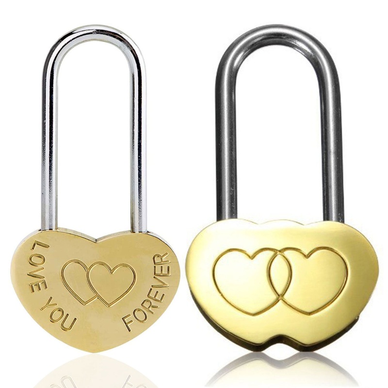 Ổ Khóa Hình Trái Tim Khắc Chữ Love You Forever Dành Cho Cặp Đôi/Đám Cưới/Valentine