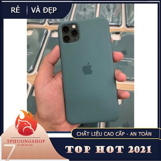 Ốp iphone - ốp lưng iphone chống bẩn logo táo màu xanh bóng đêm iphone 11/pro/max
