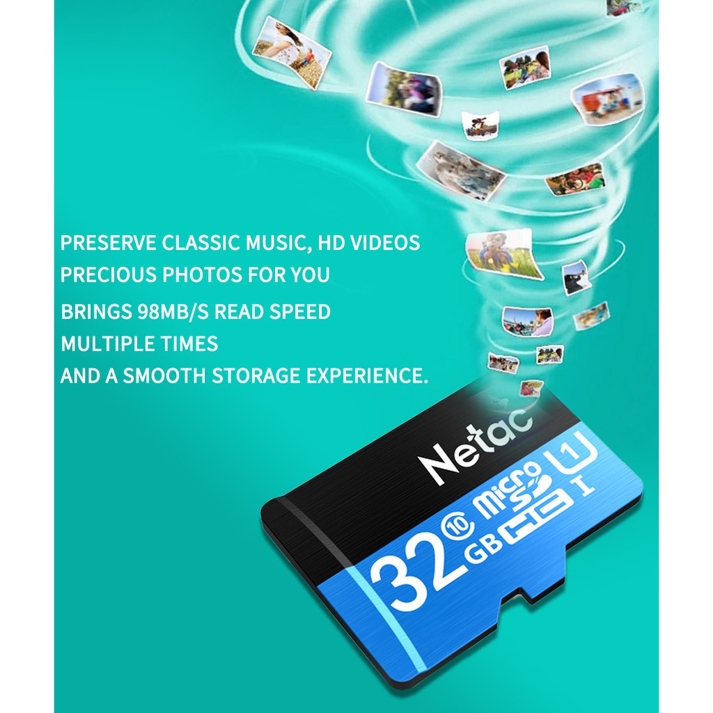 Thẻ nhớ Micro SD Netac 32GB SDHC class 10 Full HD