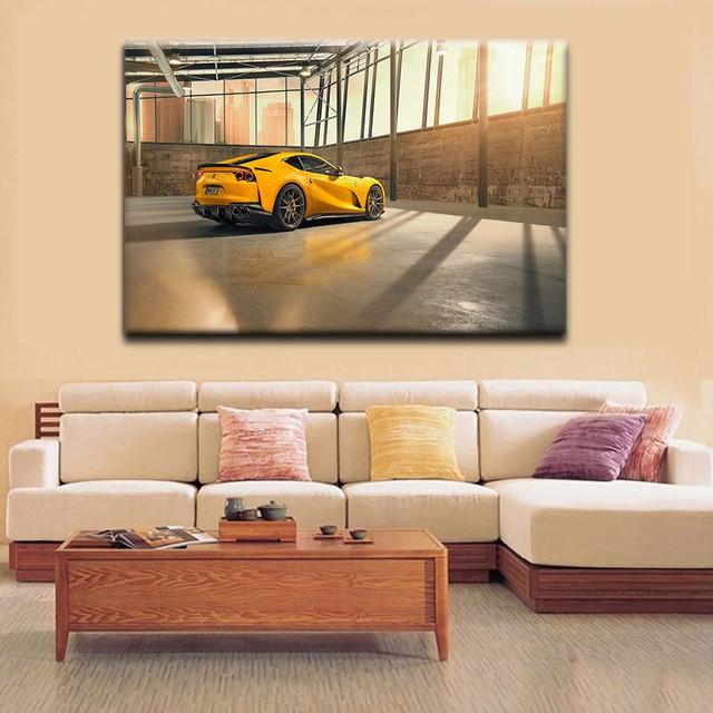 Tranh ảnh khung gỗ hình xe hơi Ford độc đáo treo tường trang trí