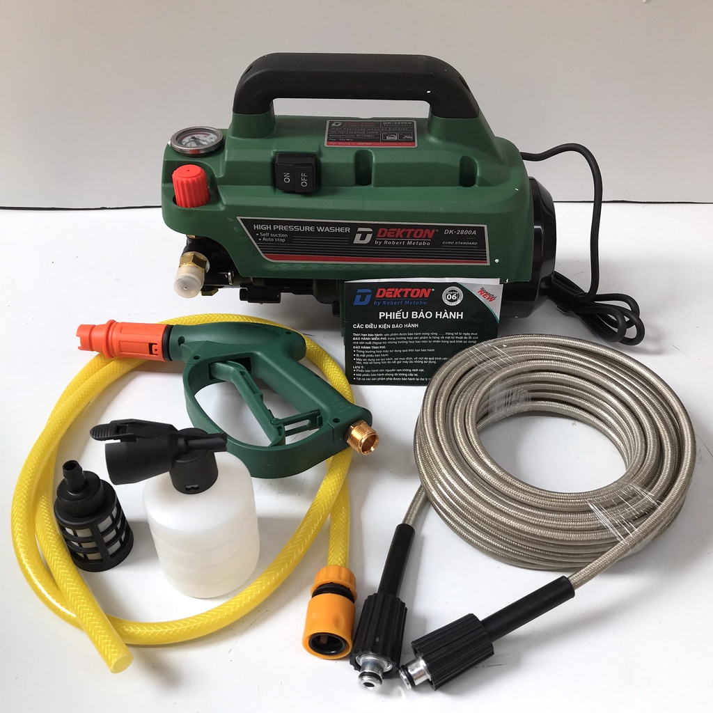 Máy Rửa Xe Có Chỉnh Áp Dekton 2800W, Bảo Hành 6 Tháng, Động Cơ 100% Dây Đồng, Tặng Kèm Thanh Nối Dài