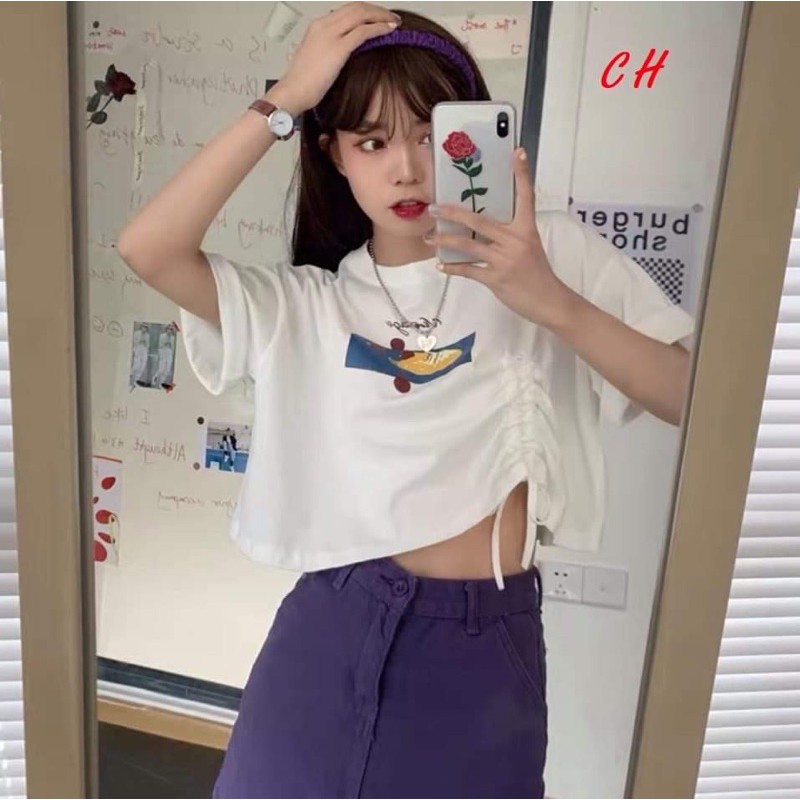 Áo croptop rút hông Vitage CH12