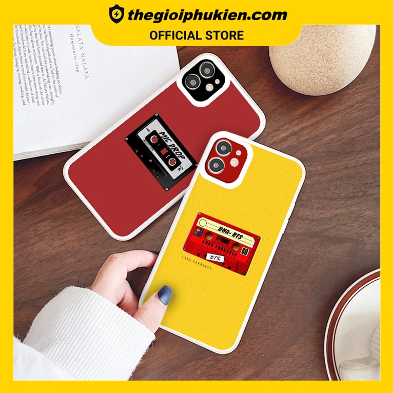 Ốp iphone - Ốp lưng iphone cạnh vuông băng cassette BTS dành cho ip 6 đến 14promax - ng287