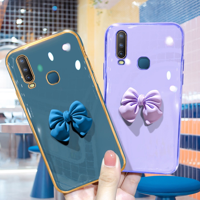 Ốp Điện Thoại Kết Cấu Sang Trọng Đính Nơ 3D Cho Vivo Y11 Y12 Y17 Y15 U10
