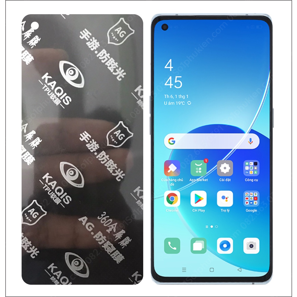 Dán PPF chống nhìn trộm Oppo Reno 6 pro 5G Oppo Reno 6 pro 5G (Snapdragon) bảo vệ màn hình