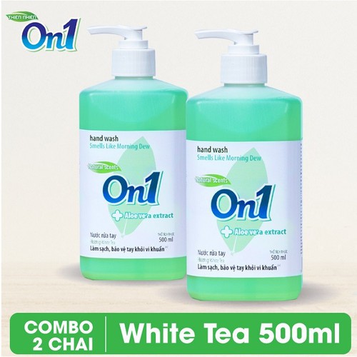 COMBO 2 chai Nước rửa tay sạch khuẩn On1 500ml hương White Tea