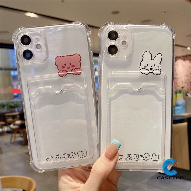 Ốp điện thoại TPU mềm trong suốt in hình gấu dễ thương thích hợp cho Oppo A16 A12 A7