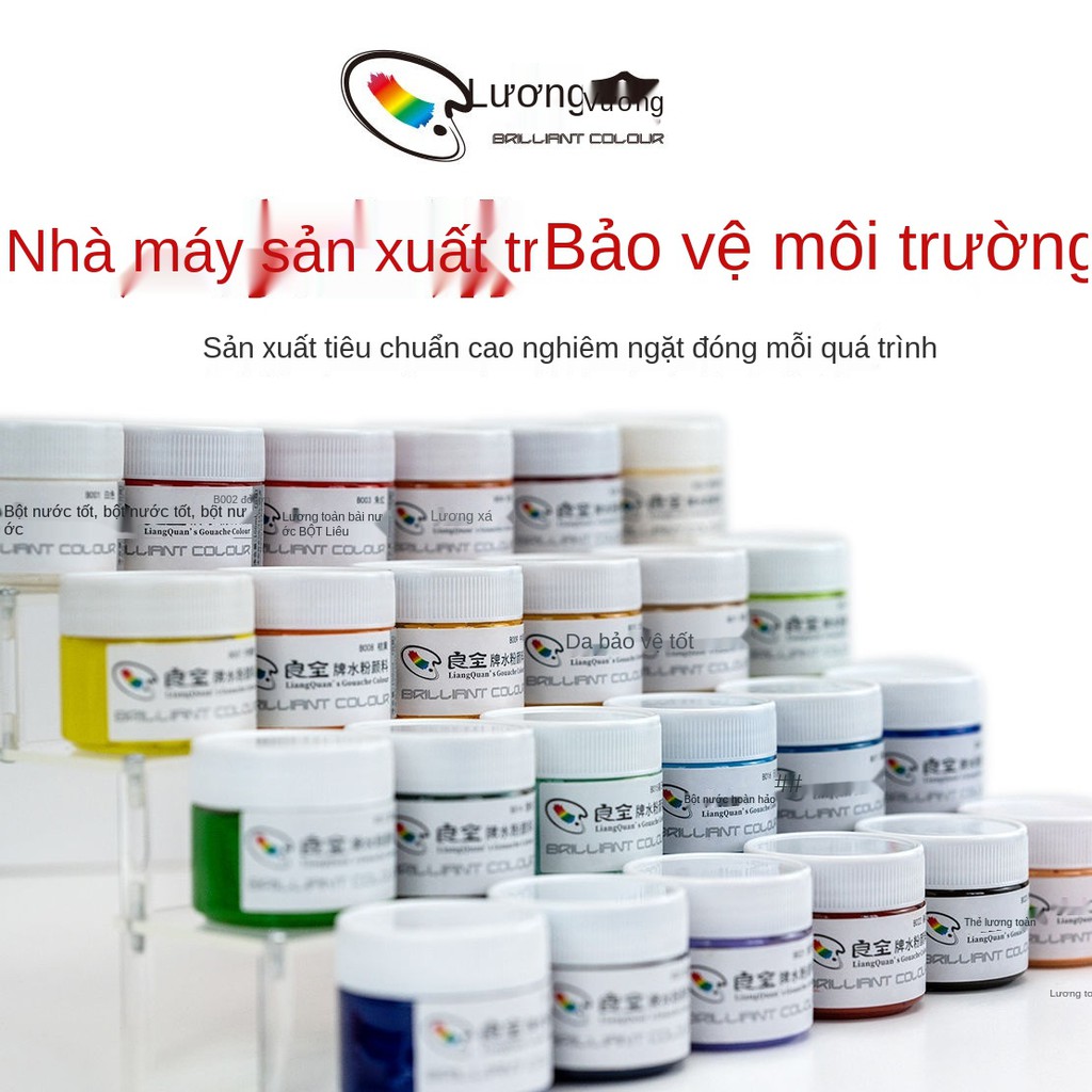 ♠Liangquan Gouache Pigment 100ml16 Bộ màu Nghệ thuật Bột có thể giặt được Ứng dụng bảng đen chống ăn mòn cho trẻ em