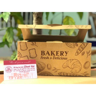HỘP GIẤY KRAFT ĐỰNG BÁNH MÌ HOA CÚC (Set 10 Hộp).