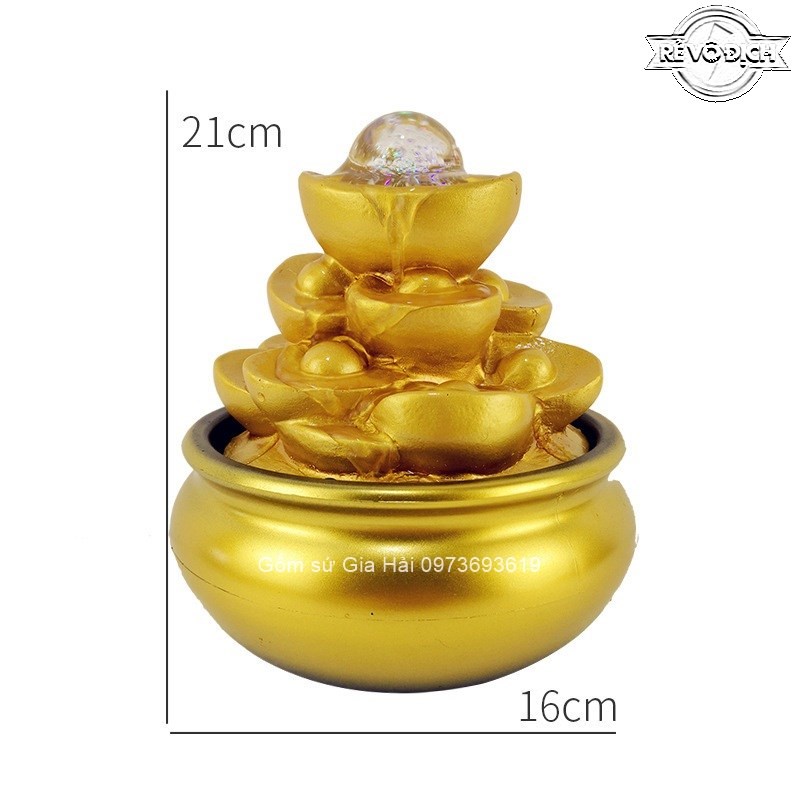 Thác nước phong thuỷ chậu vàng