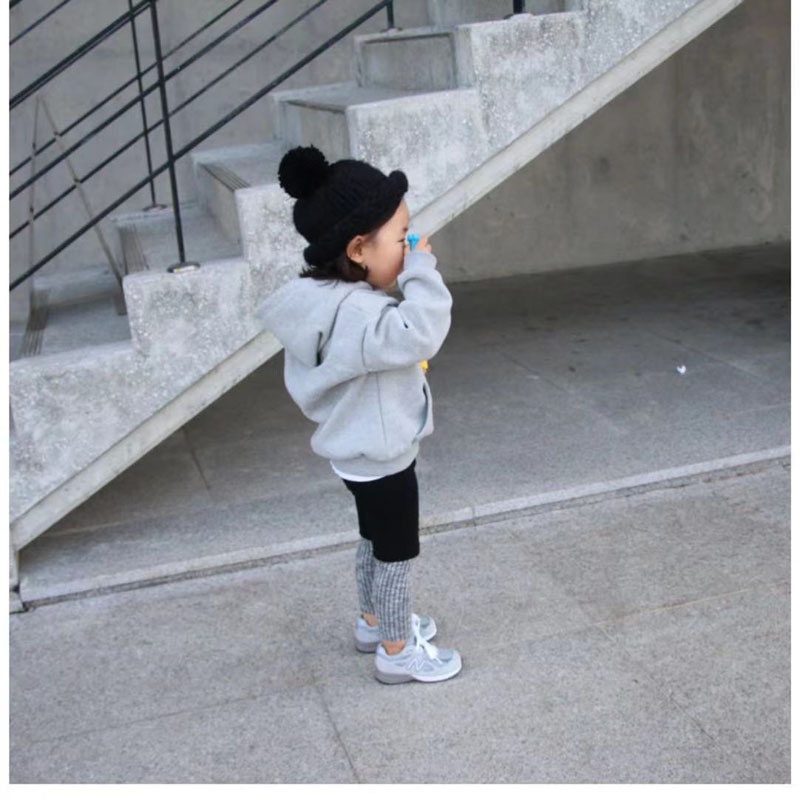 Áo hoodie lông cừu dày trơn màu kiểu phương tây dành cho bé d9zw