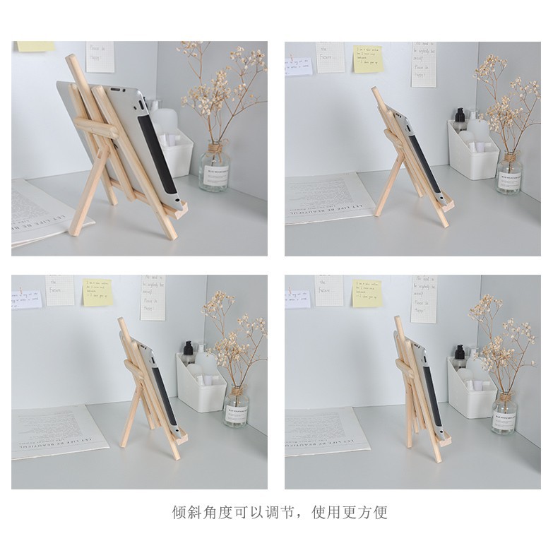 Giá Đỡ Điện Thoại Bằng Gỗ Hình Tam Giác Để Bàn Tiện Dụng Phong Cách Hàn Quốc