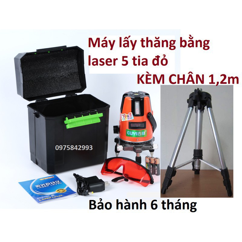 MÁY CÂN BẰNG TIA LASER 5 TIA ĐỎ TẶNG KÈM CHÂN 1.2m - CÂN BẰNG 5 TIA ĐỎ