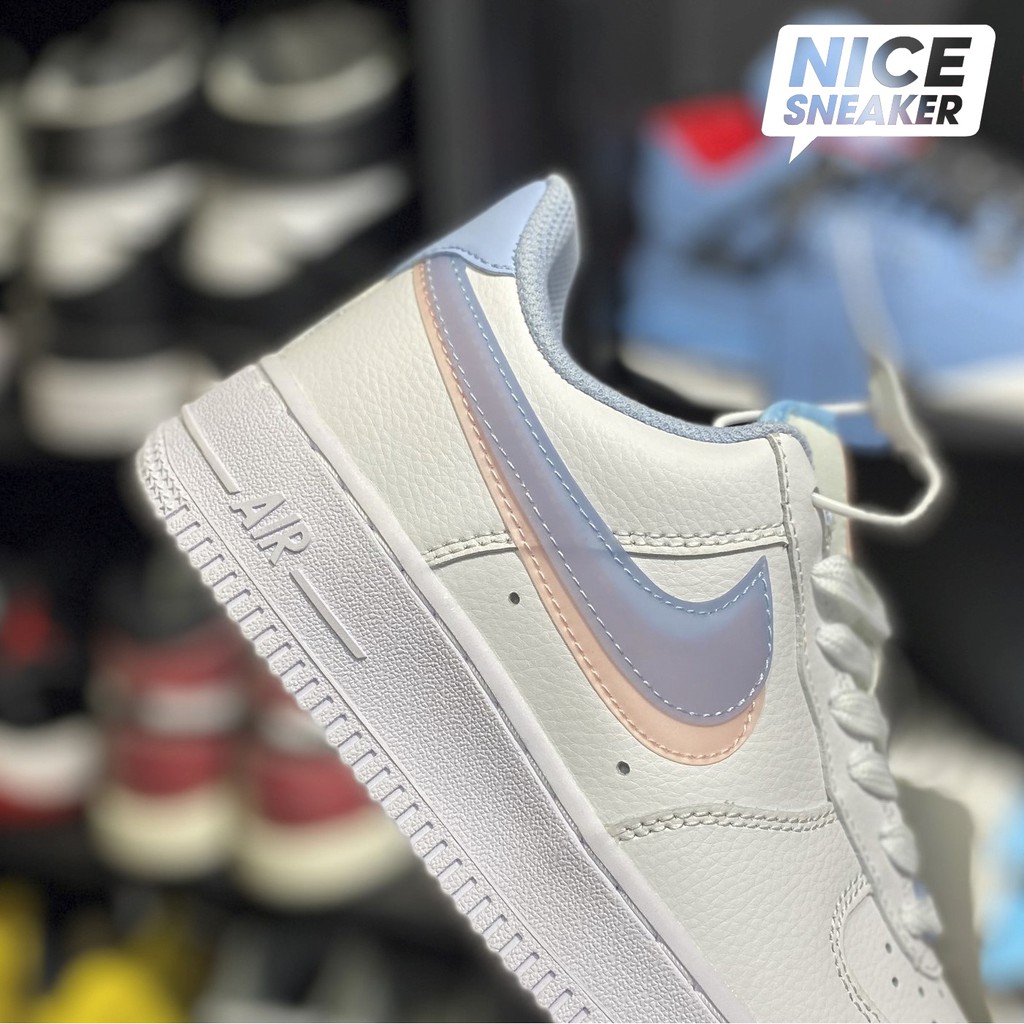 [ Nice Sneaker ] Giày sneaker cổ thấp Af1 : Air Force 1 low double swoosh White / Blue | Bản High Quality .