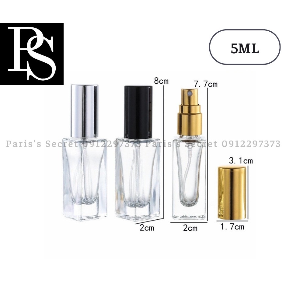 Lọ chiết nước hoa dạng xịt bằng thủy tinh dung tích 2ml - 5ml - 9ml - 10ml - 18ml + Dụng cụ chiết ống chiết