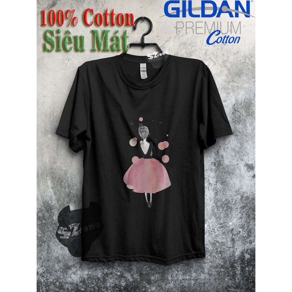 Áo Phông Nữ Cotton 100% In Hình 3D Cao Cấp Phong Cách - Áo Thun Gildan Nam Nữ Unisex Ngắn Tay Chất Mát Mùa Hè Szone PF46