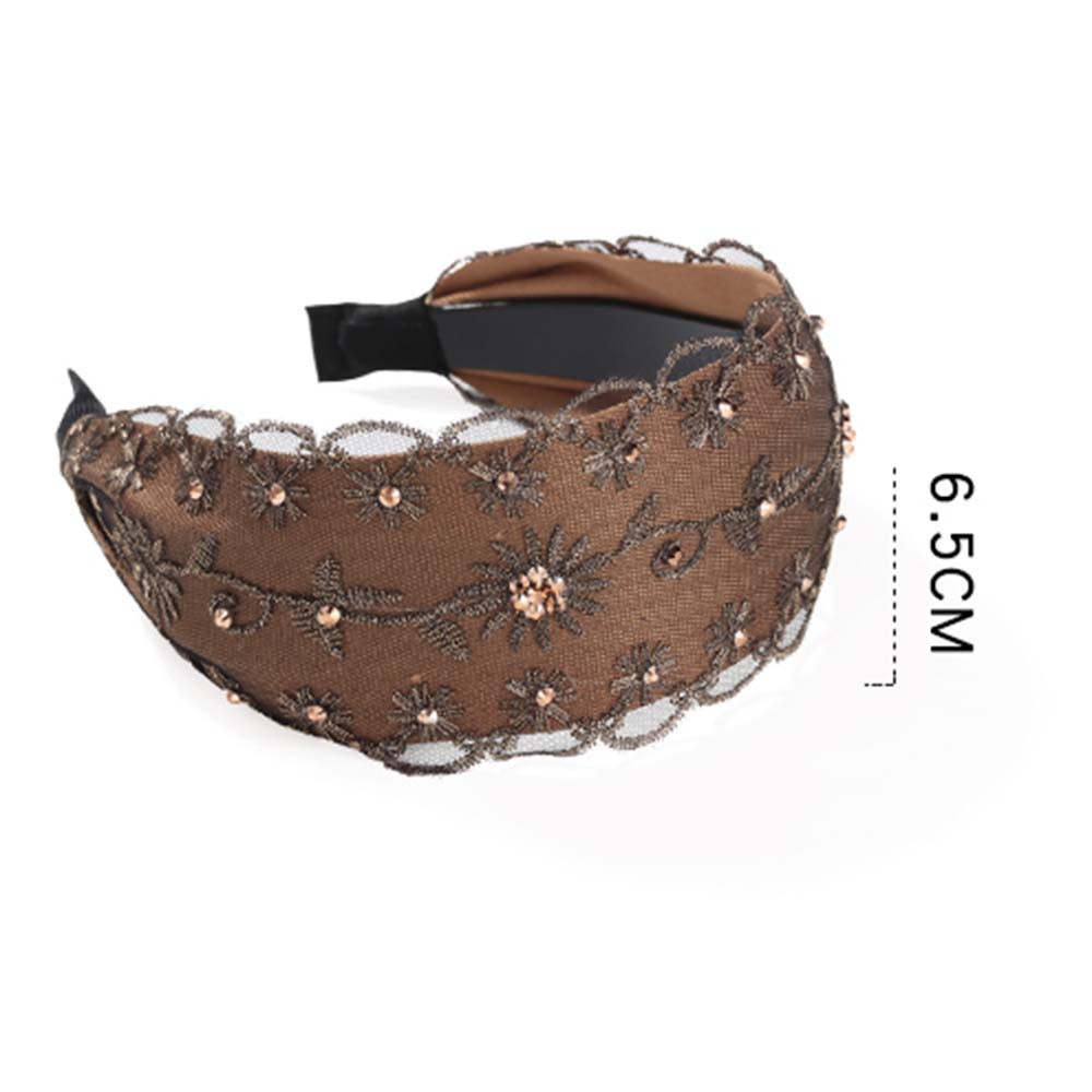 Băng đô thêu hoa phong cách retro cho nữ