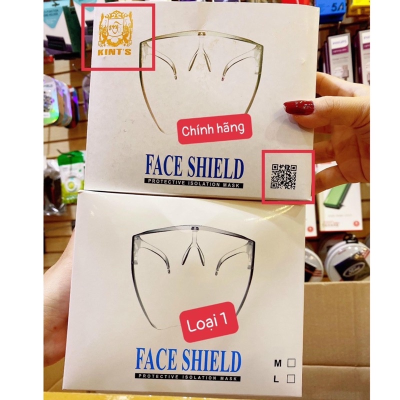 Kính bảo hộ,Kính chống dịch Face Shield ,Kính che mặt KINT'S chống giọt bắn có gọng gương, an toàn, dễ sử dụng