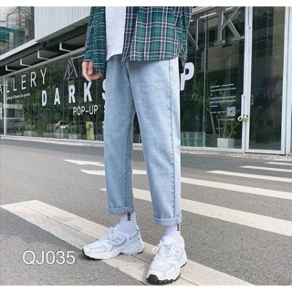  QJ035 - QUẦN JEAN BAGGY NAM BASIC XANH BẠC