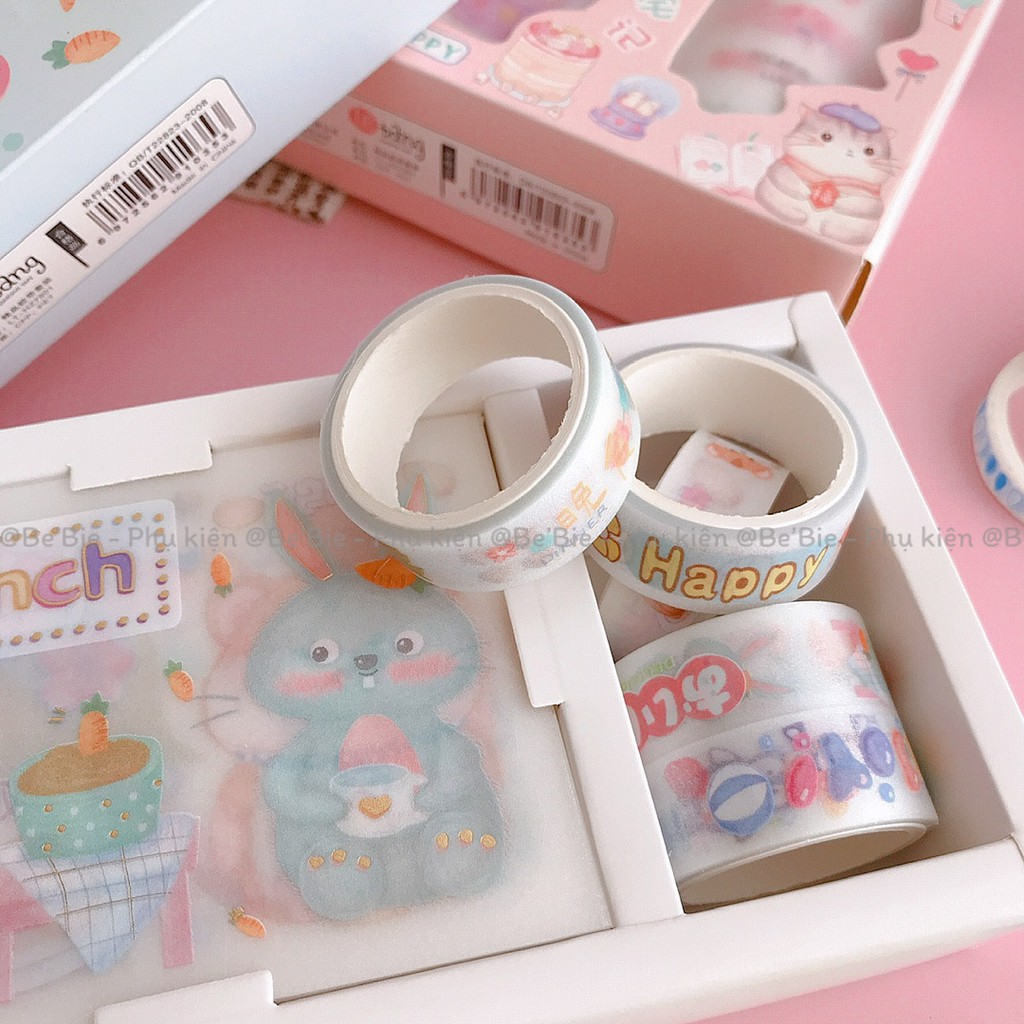 Hộp sticker dán vở ánh nhũ xinh xắn BeBie - BP220