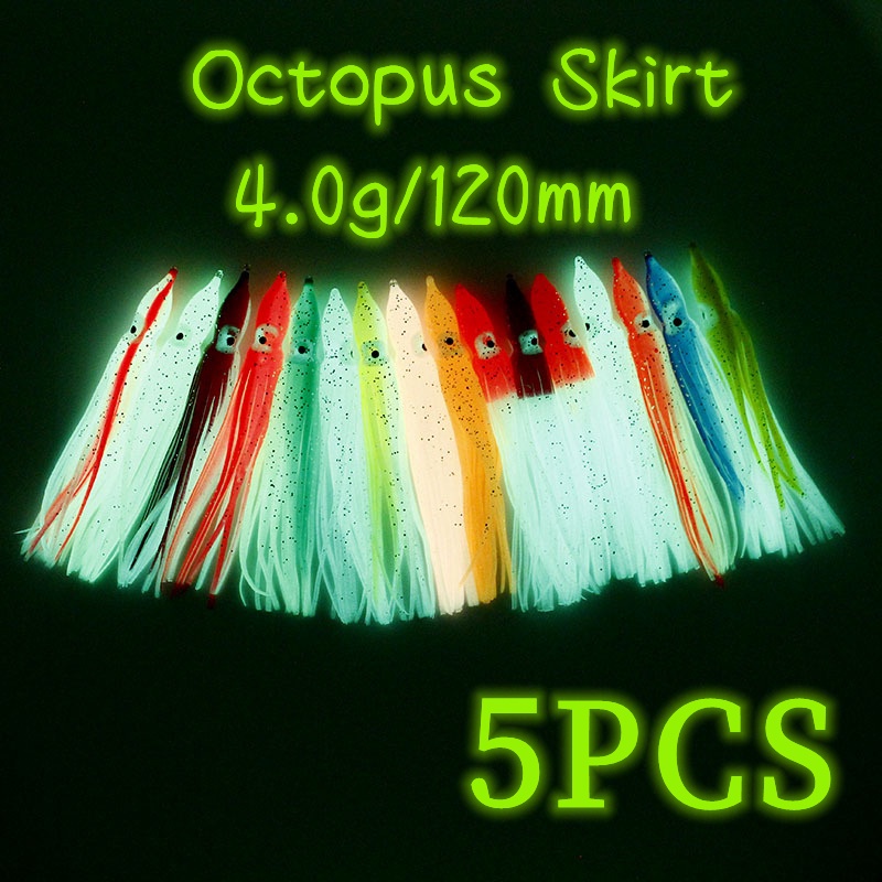 Bộ 5 Mồi Câu Cá Hình Bạch Tuộc Kích Thước 12cm / 4g