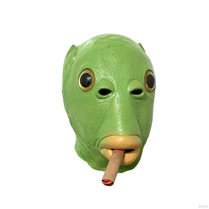 Mũ hóa trang hình đầu cá chủ đề halloween kinh dị vui nhộn