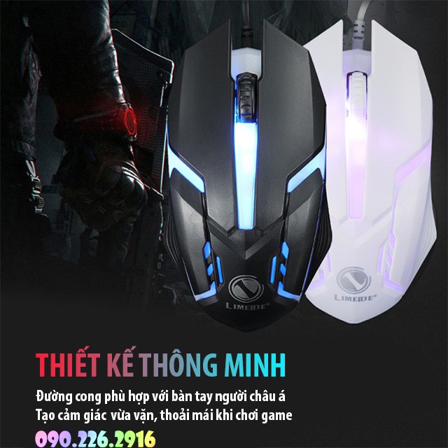 Chuột Máy Tính, Chuột Chơi Game Máy Tính Gaming GTX300 Có Đèn Led Chính Hãng